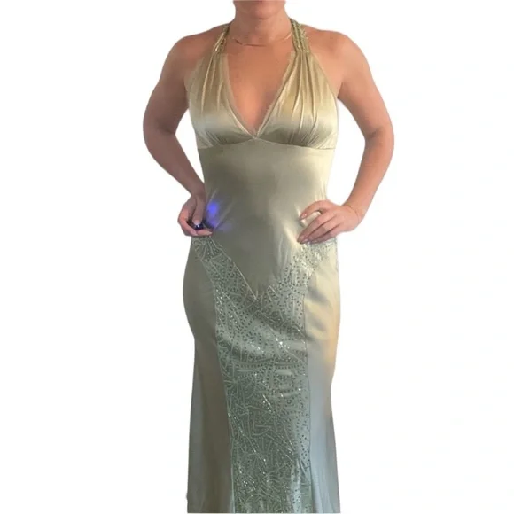 Jovani Silk Gown Light Green